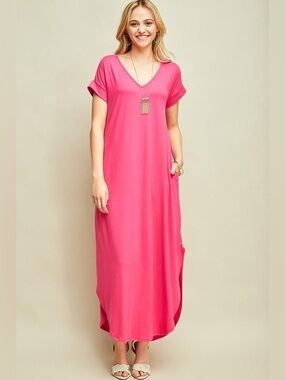 Entro Oversized V-Neck Maxi Dress Size Small